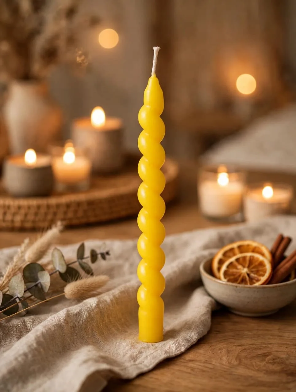Handcrafted spiral candle